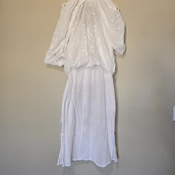 White Maxi Cotton Sundress - Picture 8 of 15